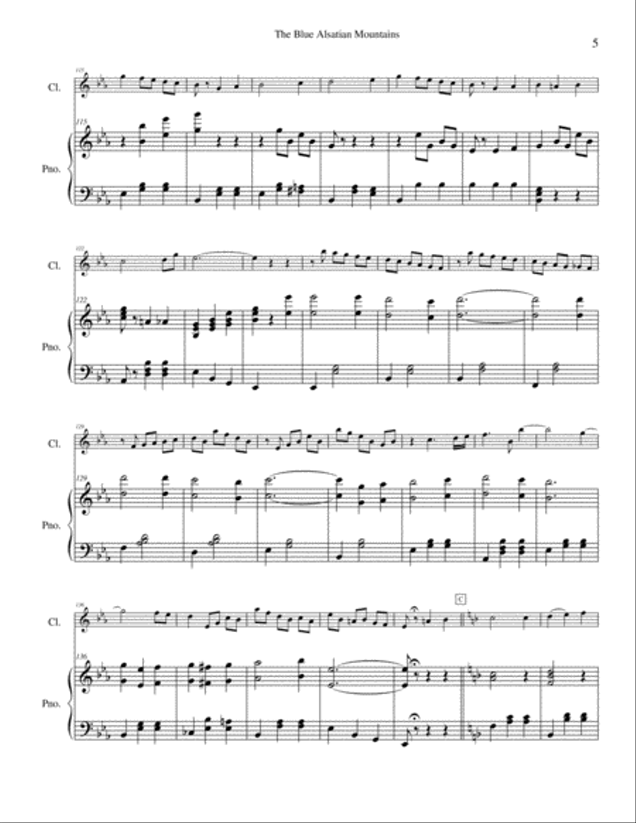 The Blue Alsatian Mountains Bass Clarinet scores gallery preview page 5