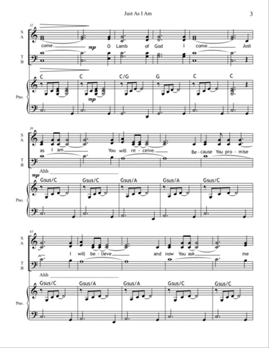 Just As I Am Just As I Am 4-Part scores gallery preview page 4
