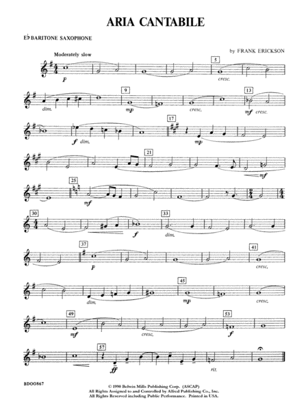 Aria Cantabile: E-flat Baritone Saxophone
