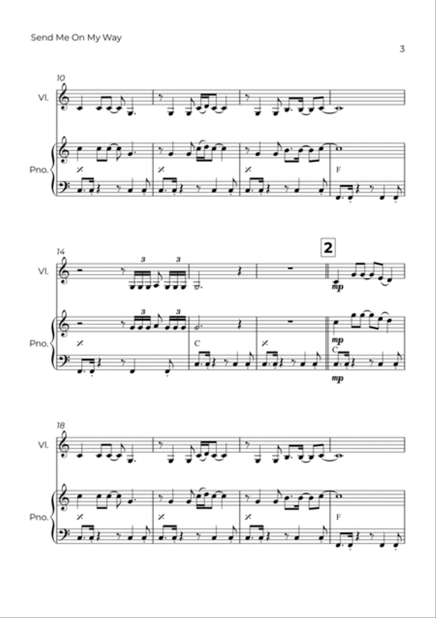 Send Me On My Way Violin Solo scores gallery preview page 3