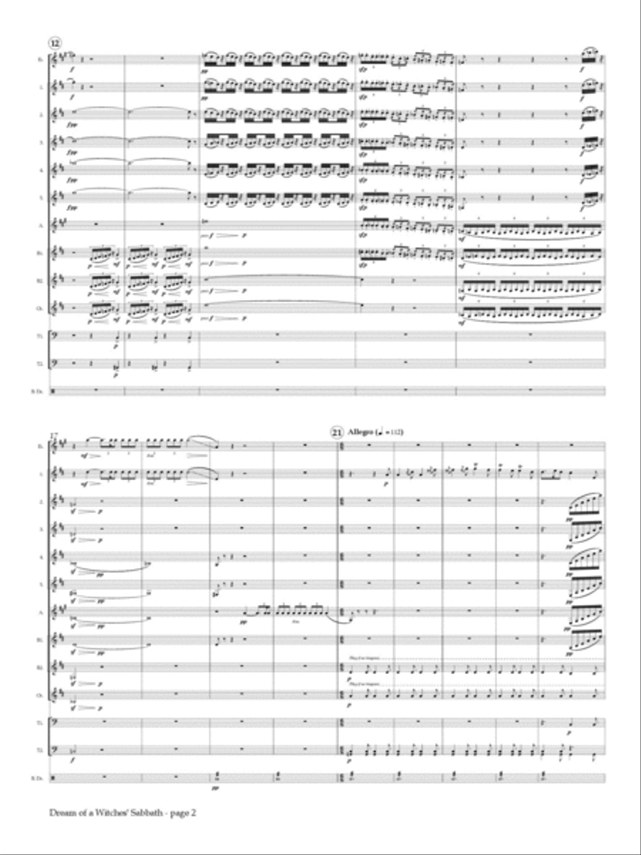 Dream of a Witches' Sabbath from "Symphonie Fantastique" for Clarinet Choir