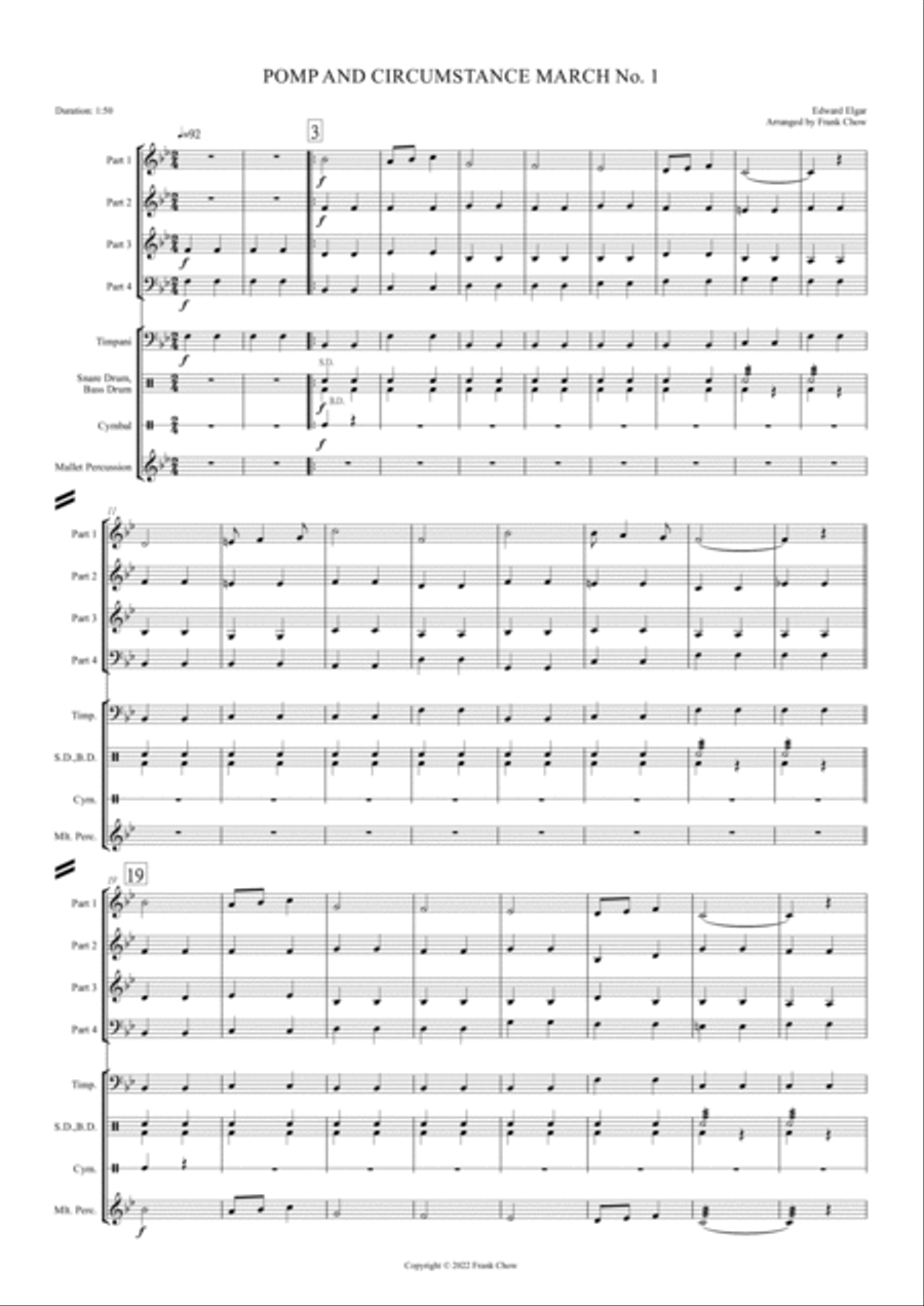Pomp and Circumstance March No. 1 (Orchestra/ Concert Band Flexible Instrumentation) Concert Band scores gallery preview page 3