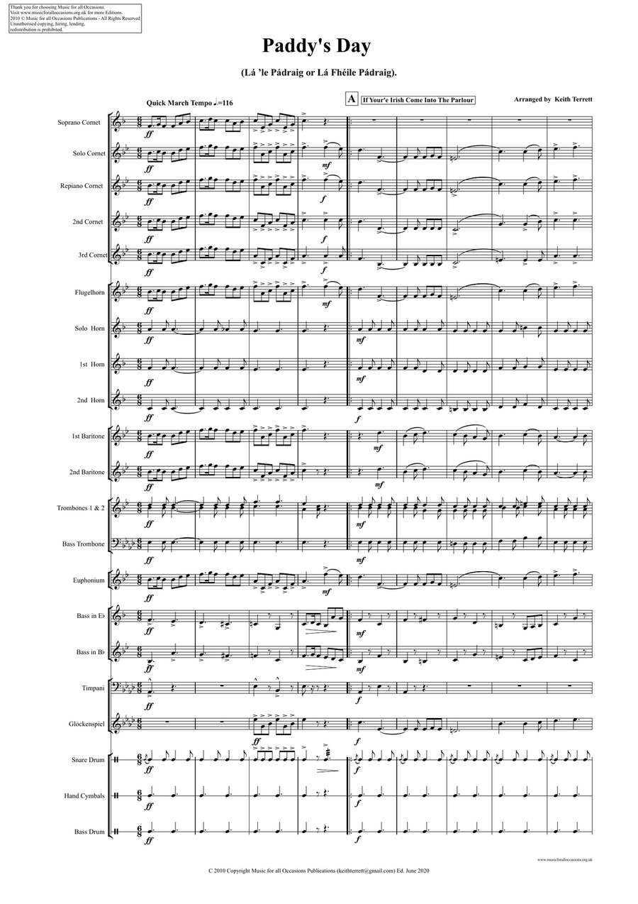 Paddy's Day March for British Brass Band Brass Band scores gallery preview page 2