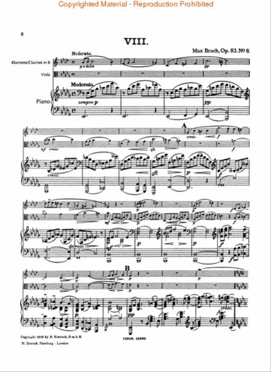 Eight Pieces, Op. 83 Eight Pieces, Op. 83 Clarinet scores gallery preview page 2