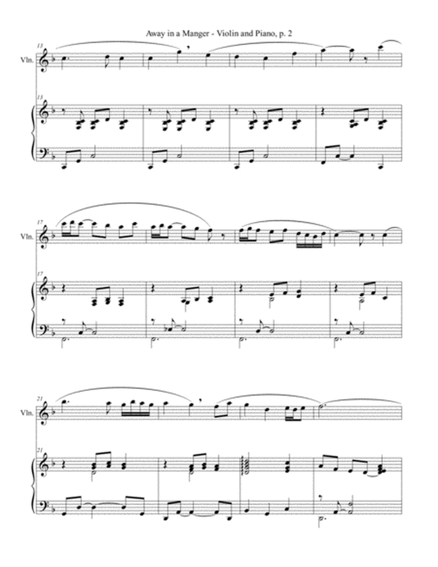 AWAY IN A MANGER, Violin and Piano (Score & Part included) - Arr. by Gary Lanier image number null