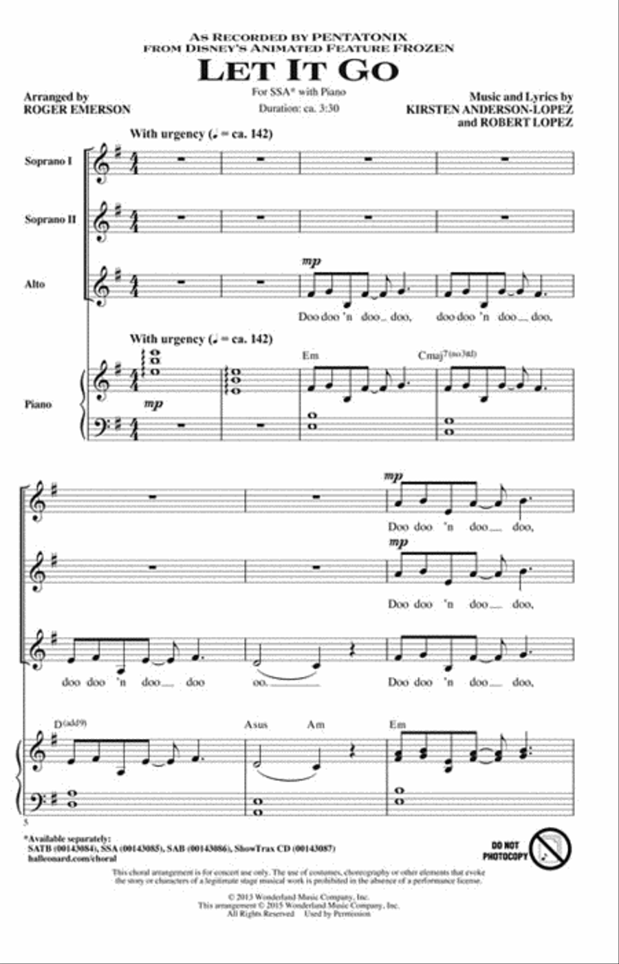 Let It Go Let It Go SSA scores gallery preview page 2