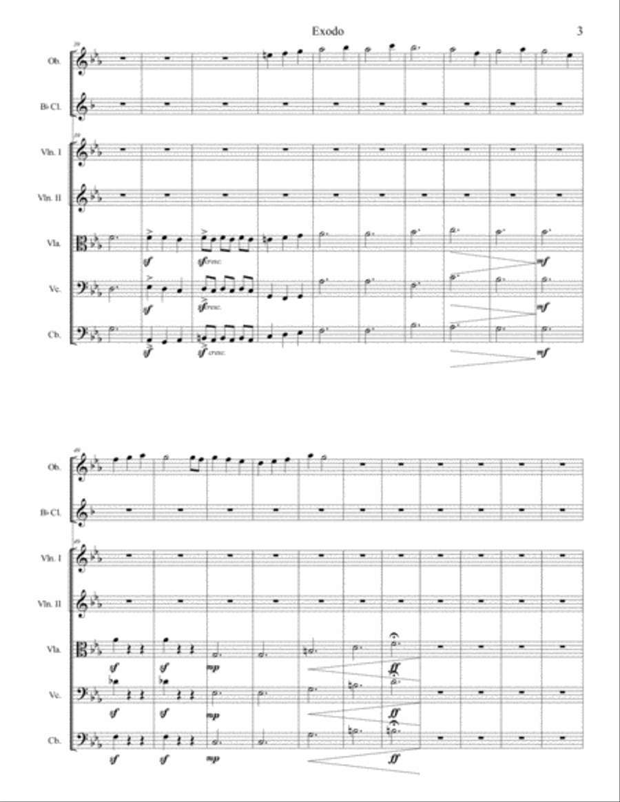 Éxodo, música de película Small Ensemble scores gallery preview page 3