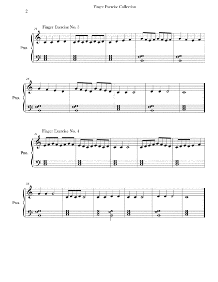 Finger Exercise Collection (24 exercises in C major) Piano Method scores gallery preview page 2