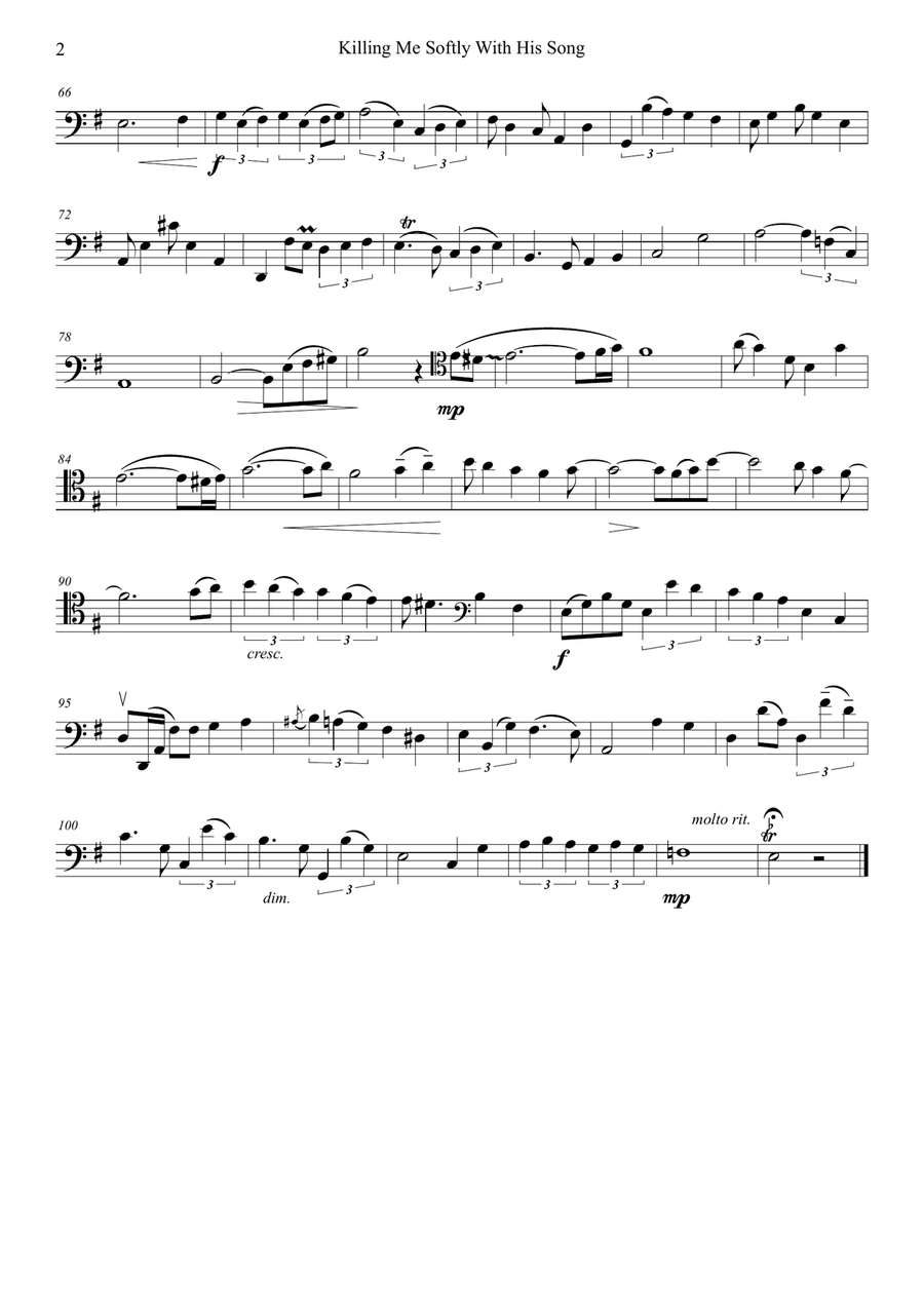 Killing Me Softly With His Song String Trio scores gallery preview page 4