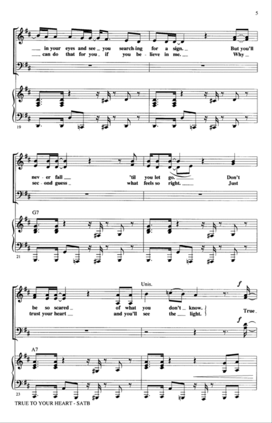 True To Your Heart (from Mulan) (arr. Ed Lojeski) 4-Part scores gallery preview page 4