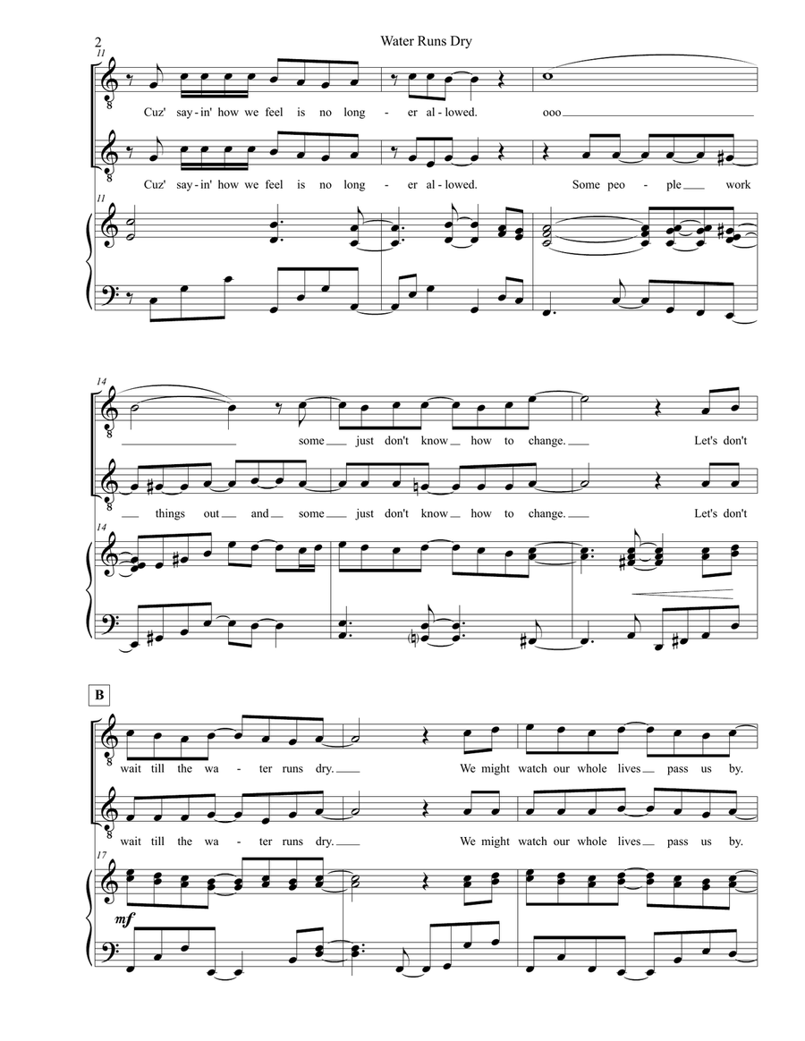 Water Runs Dry 2-Part scores gallery preview page 2