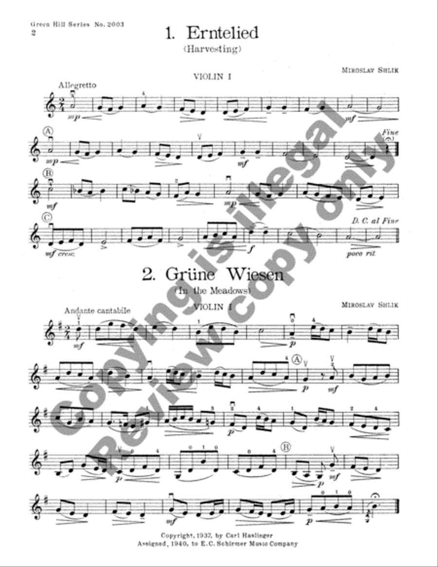 Slavonic Songs (for two violins) Violin scores gallery preview page 3