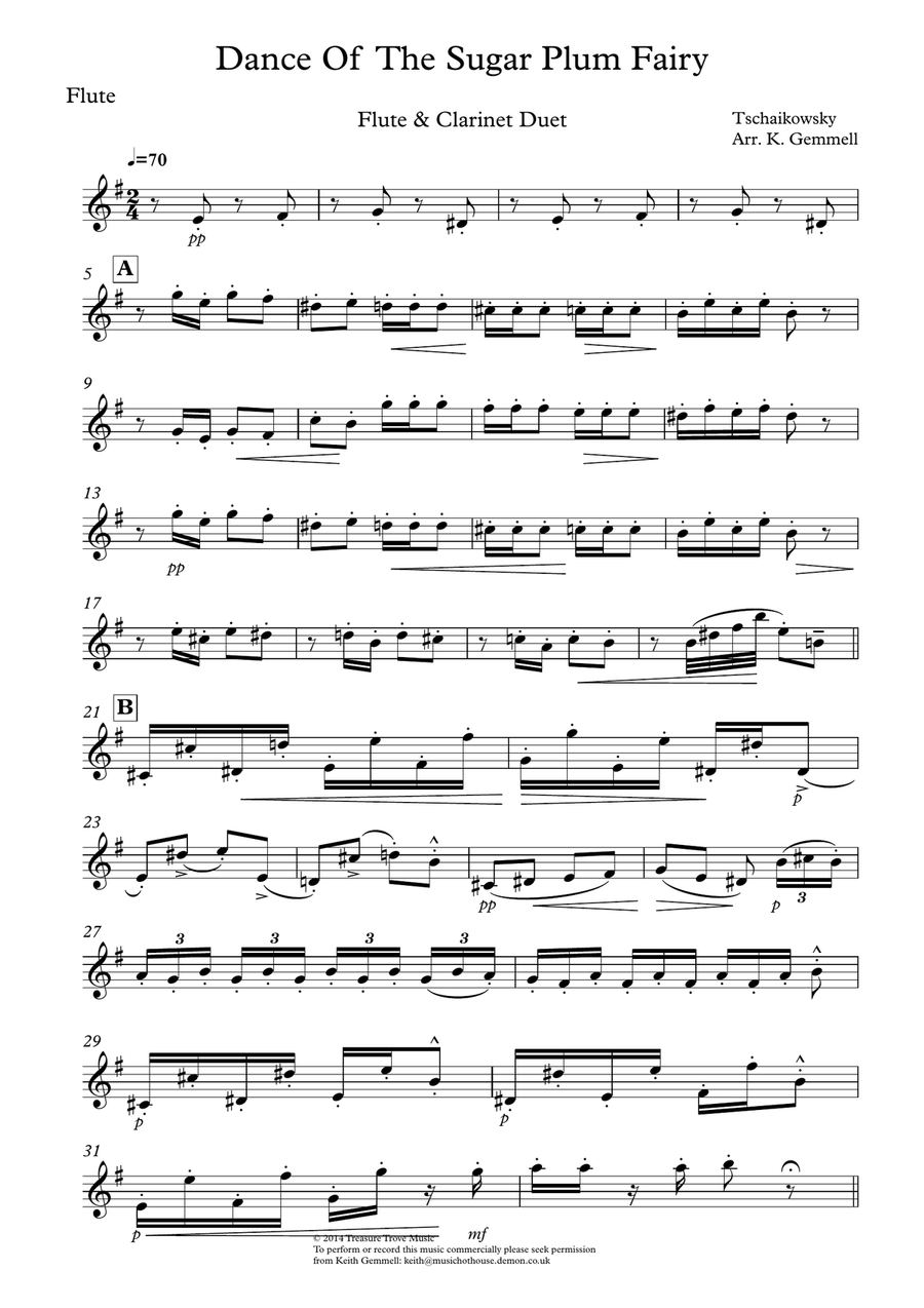 Dance Of The Sugar Plum Fairy: Flute & Clarinet Duet Woodwind Duet scores gallery preview page 4