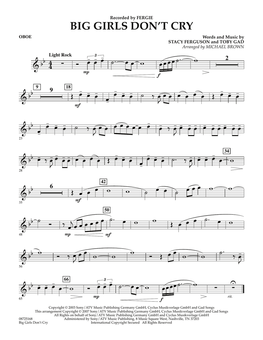 Big Girls Don't Cry - Oboe