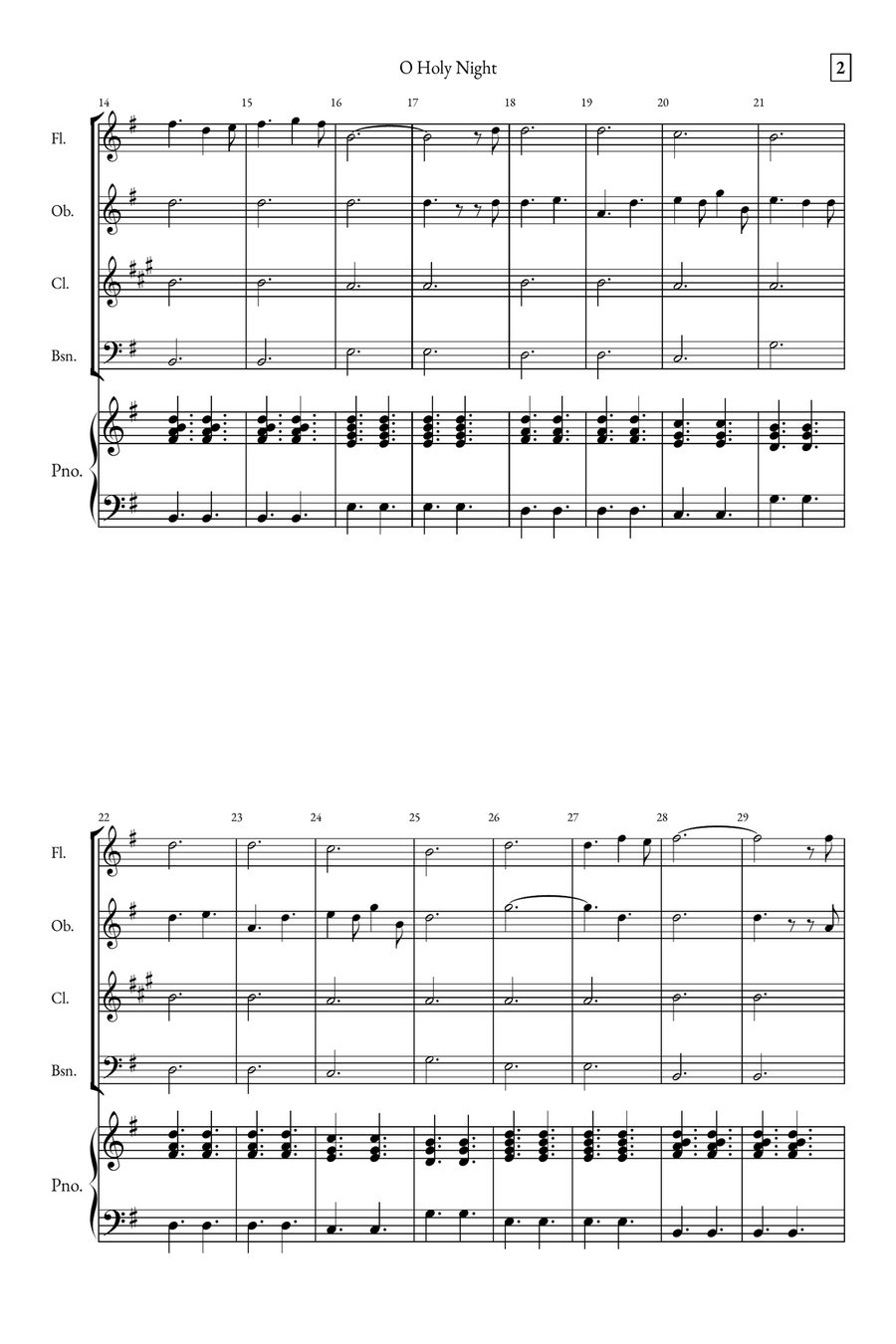 O Holy Night Small Ensemble scores gallery preview page 2