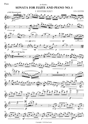 Sonata for Flute No. 1 (Flute Part Only)