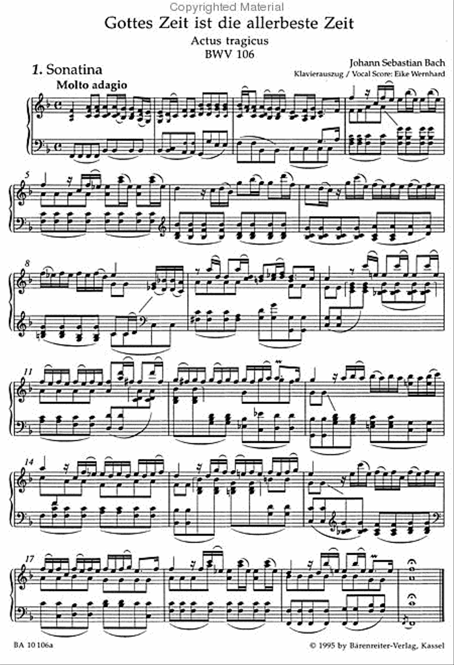 Mighty God, His time is ever best BWV 106 'Actus tragicus' 4-Part scores gallery preview page 3