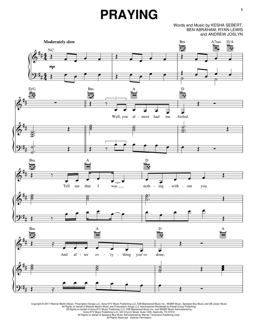 Praying Praying A Cappella scores gallery preview page 1