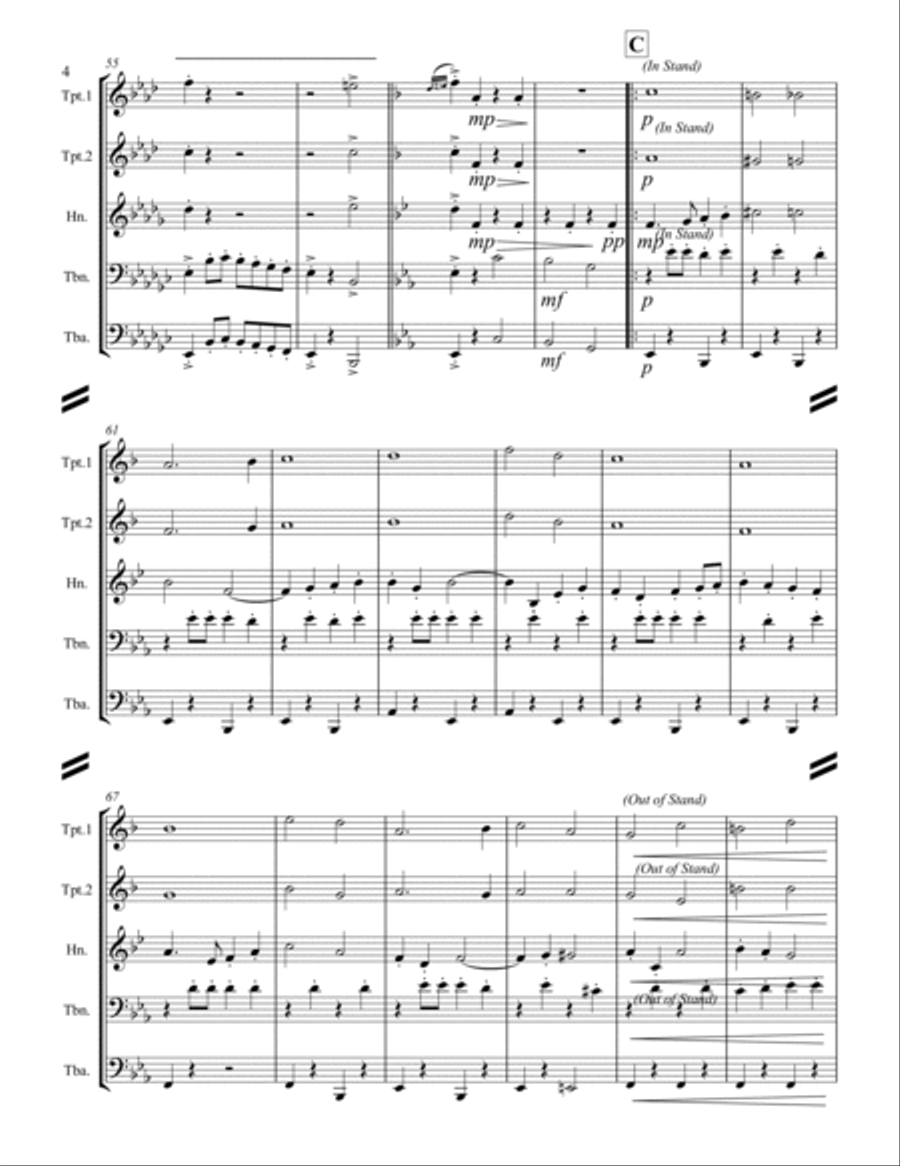 March - Joyce’s 71st N.Y. Regiment March (for Brass Quintet) Brass Quintet scores gallery preview page 5