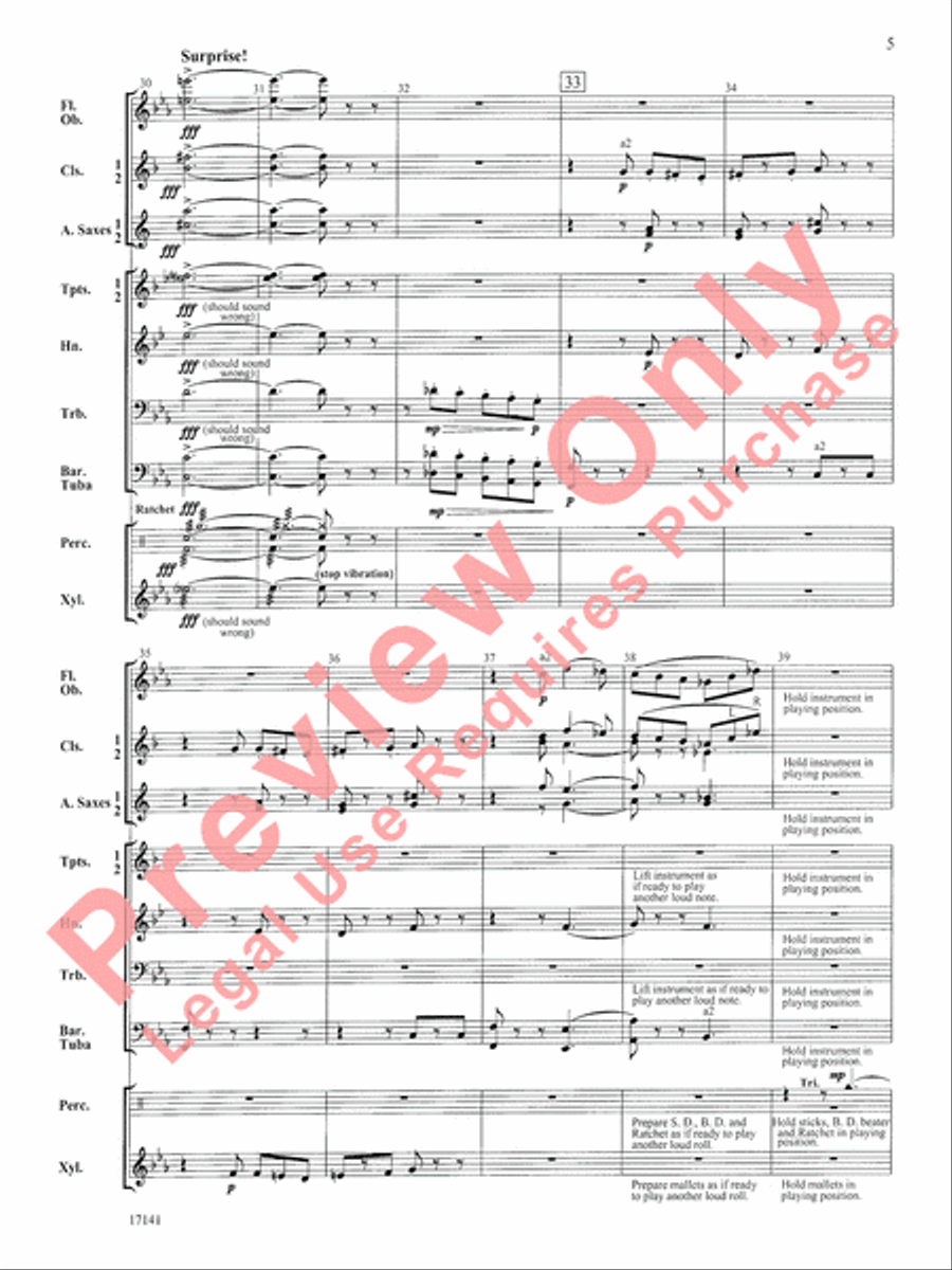 Tunes That Go Bump in the Night Concert Band scores gallery preview page 6