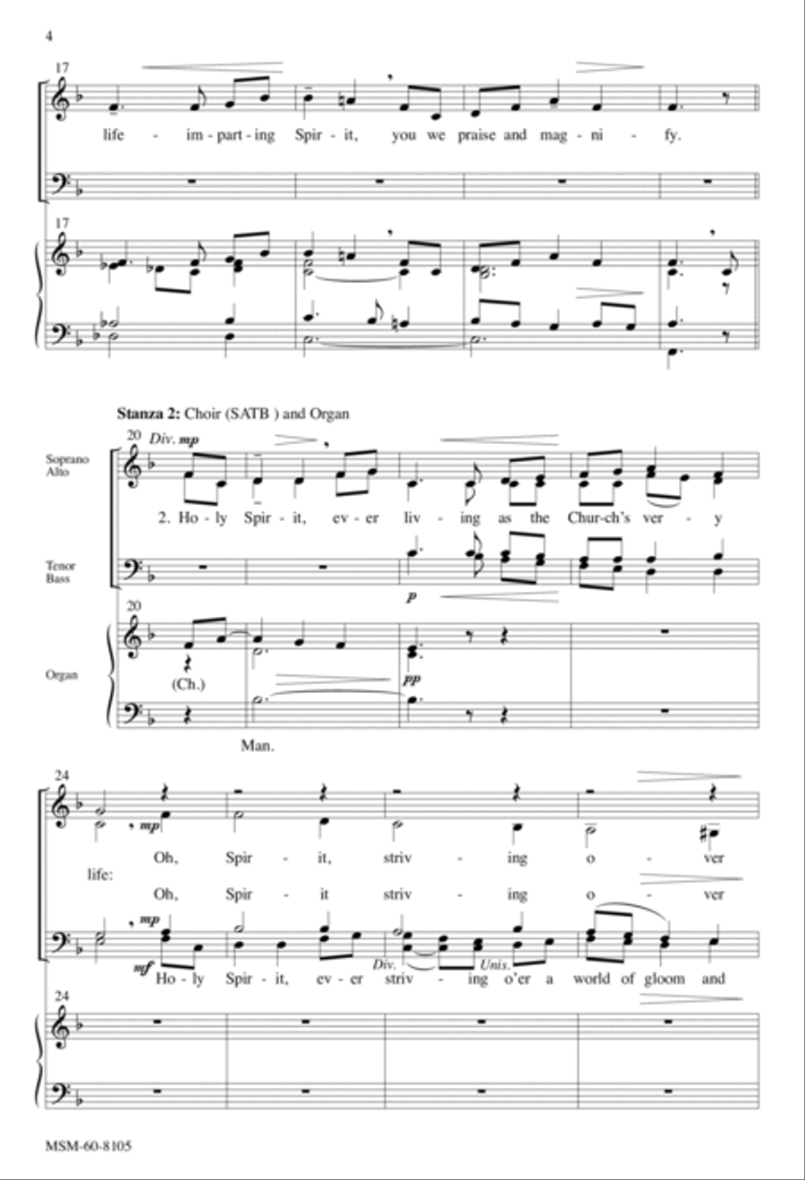 Holy Spirit, Ever Dwelling 4-Part scores gallery preview page 4