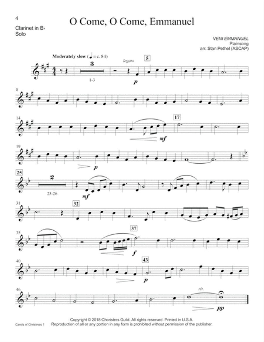 Carols of Christmas, Set 1 - Bb Clarinet B-Flat Clarinet scores gallery preview page 4