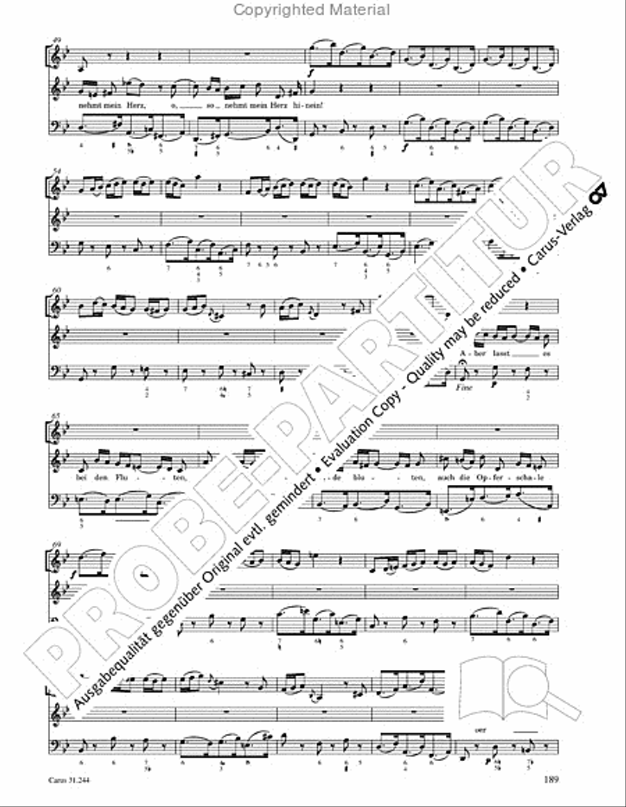 St. Matthew Passion (Matthaus-Passion) 4-Part scores gallery preview page 191