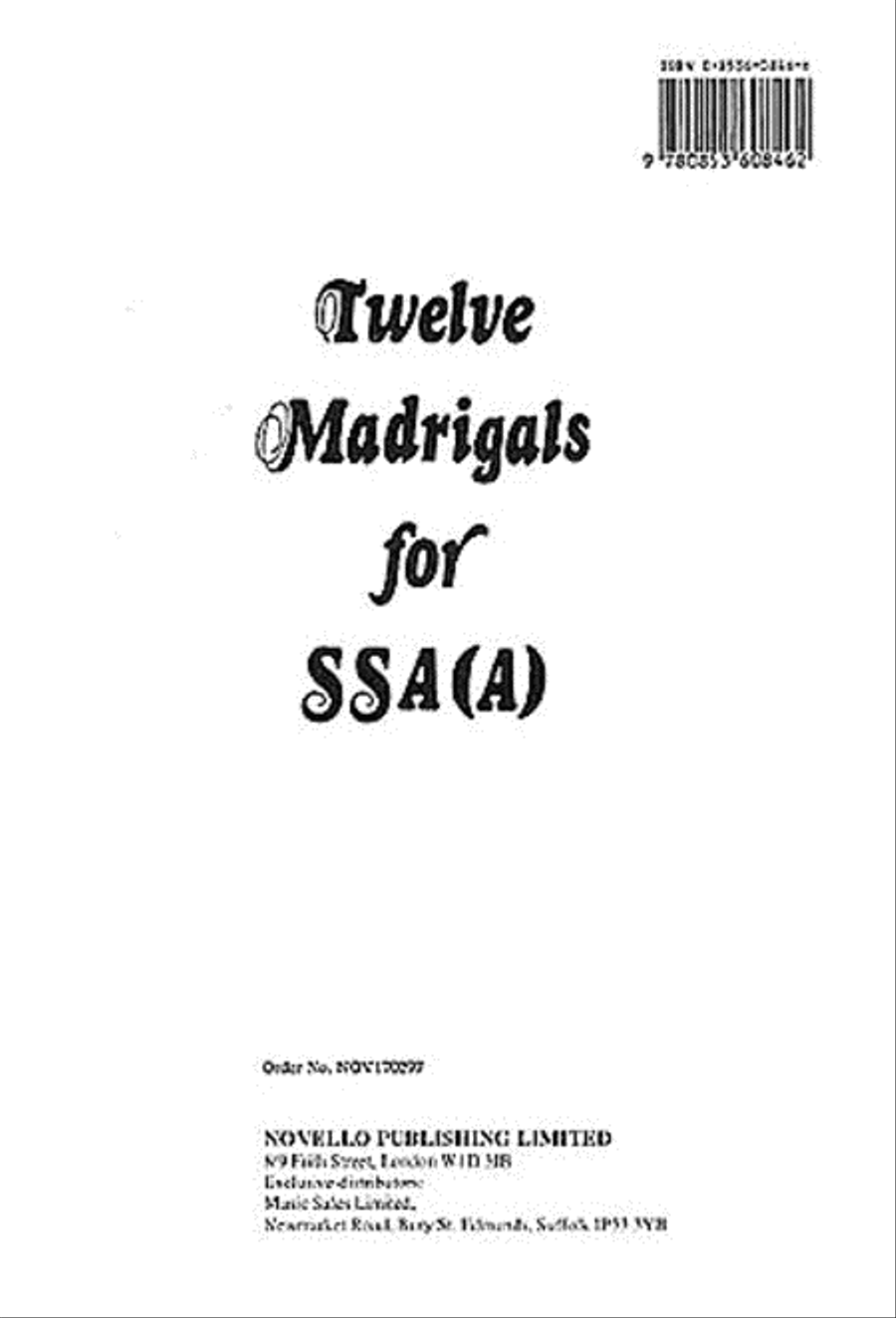 12 Madrigals SSAA scores gallery preview page 1