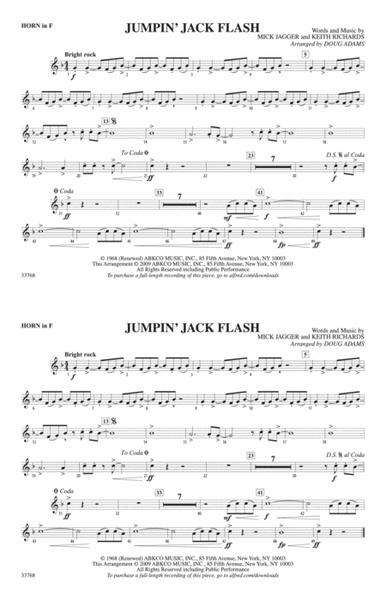 Jumpin' Jack Flash: 1st F Horn