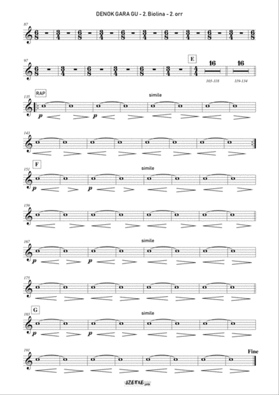 DENOK GARA GU (Parts) Full Orchestra scores gallery preview page 5
