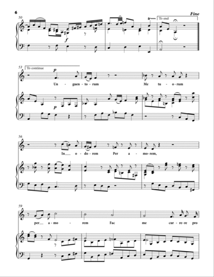 JOMMELLI Niccolò: Care Deus si respiro, motet, arranged for Voice and Piano (A minor–C major–A Medium Voice scores gallery preview page 6