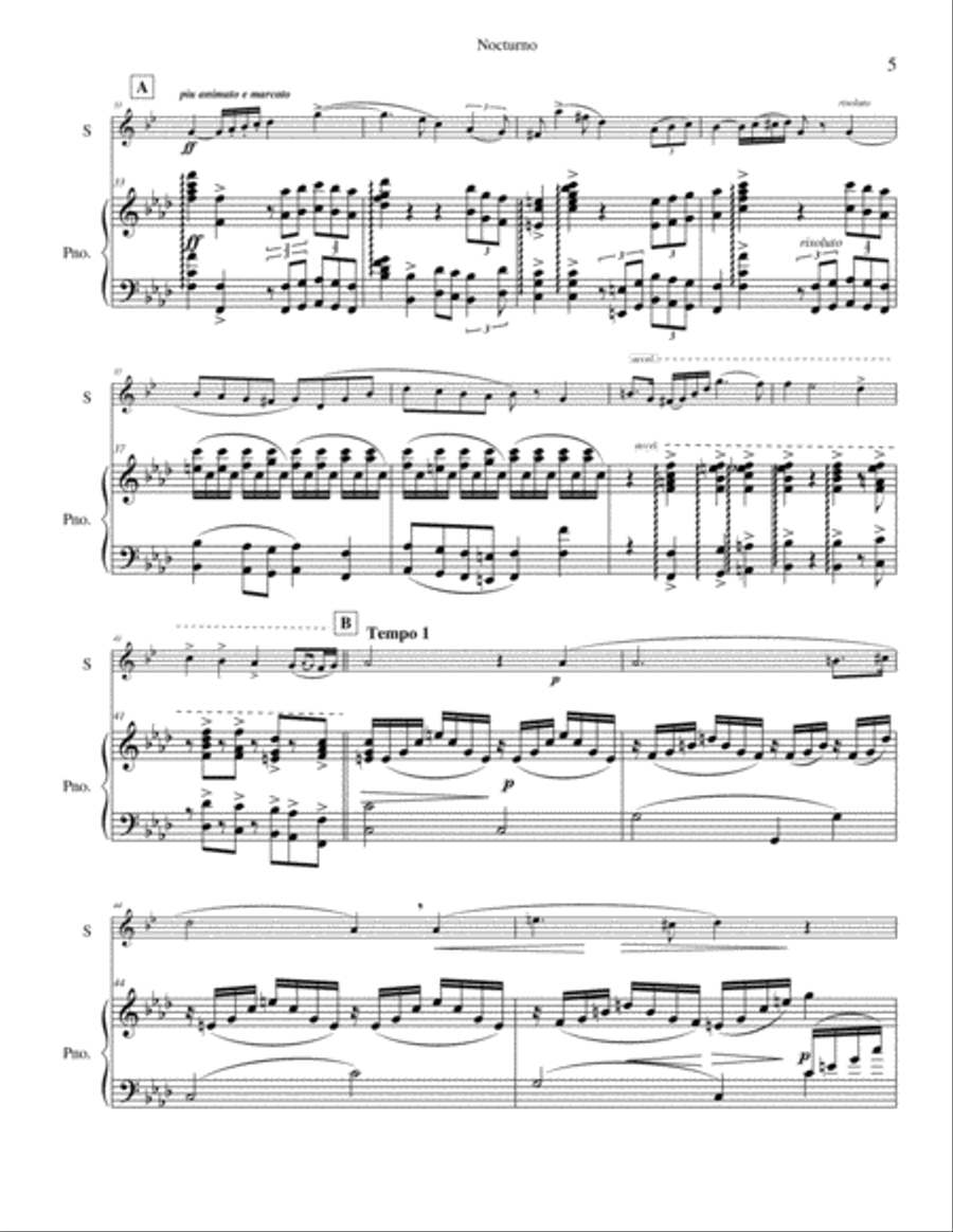 Nocturno, Op. 7 Nocturno, Op. 7 Bass Clarinet scores gallery preview page 5