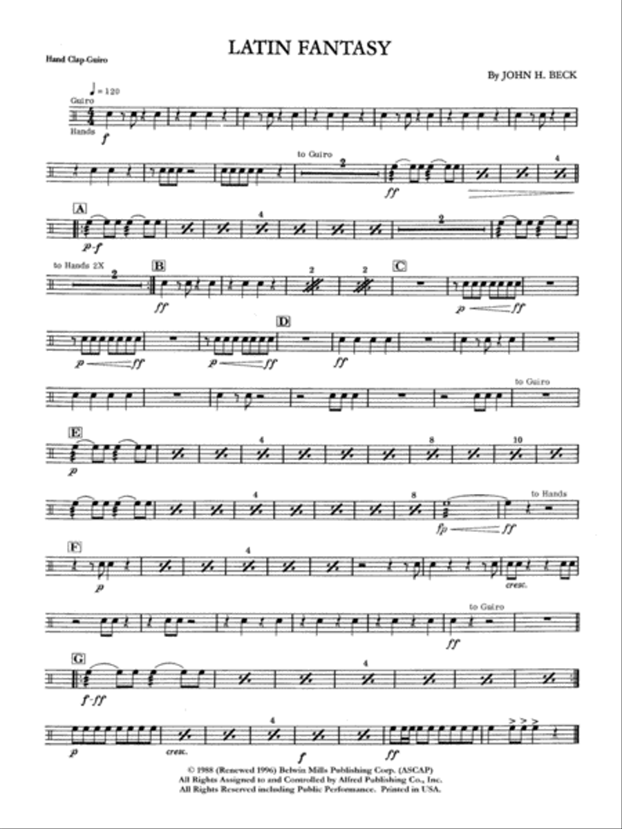 Latin Fantasy: GUI Percussion Ensemble scores gallery preview page 1