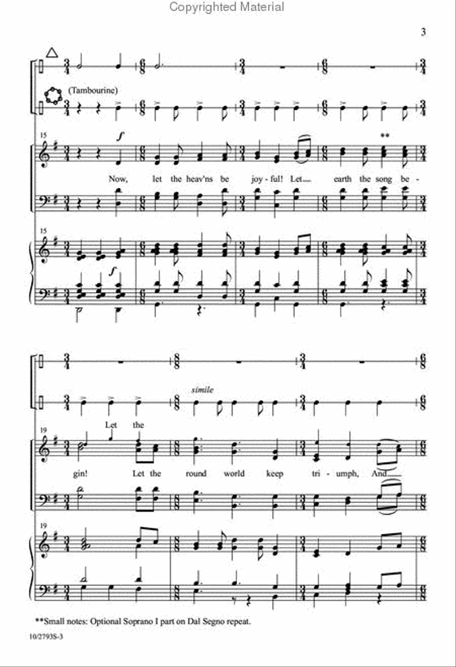 Now Let the Heavens Be Joyful 4-Part scores gallery preview page 3