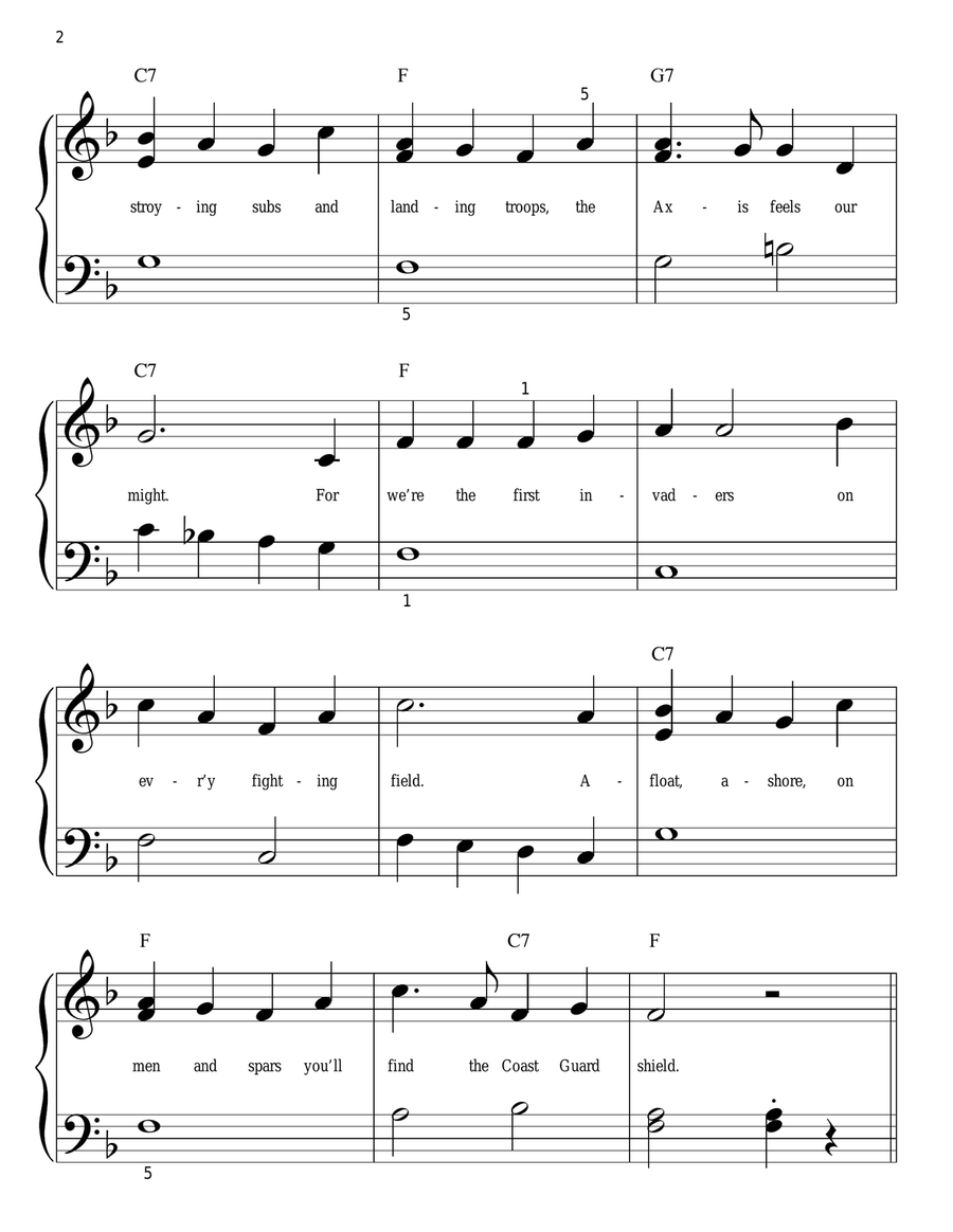 Semper Paratus Easy Piano scores gallery preview page 2