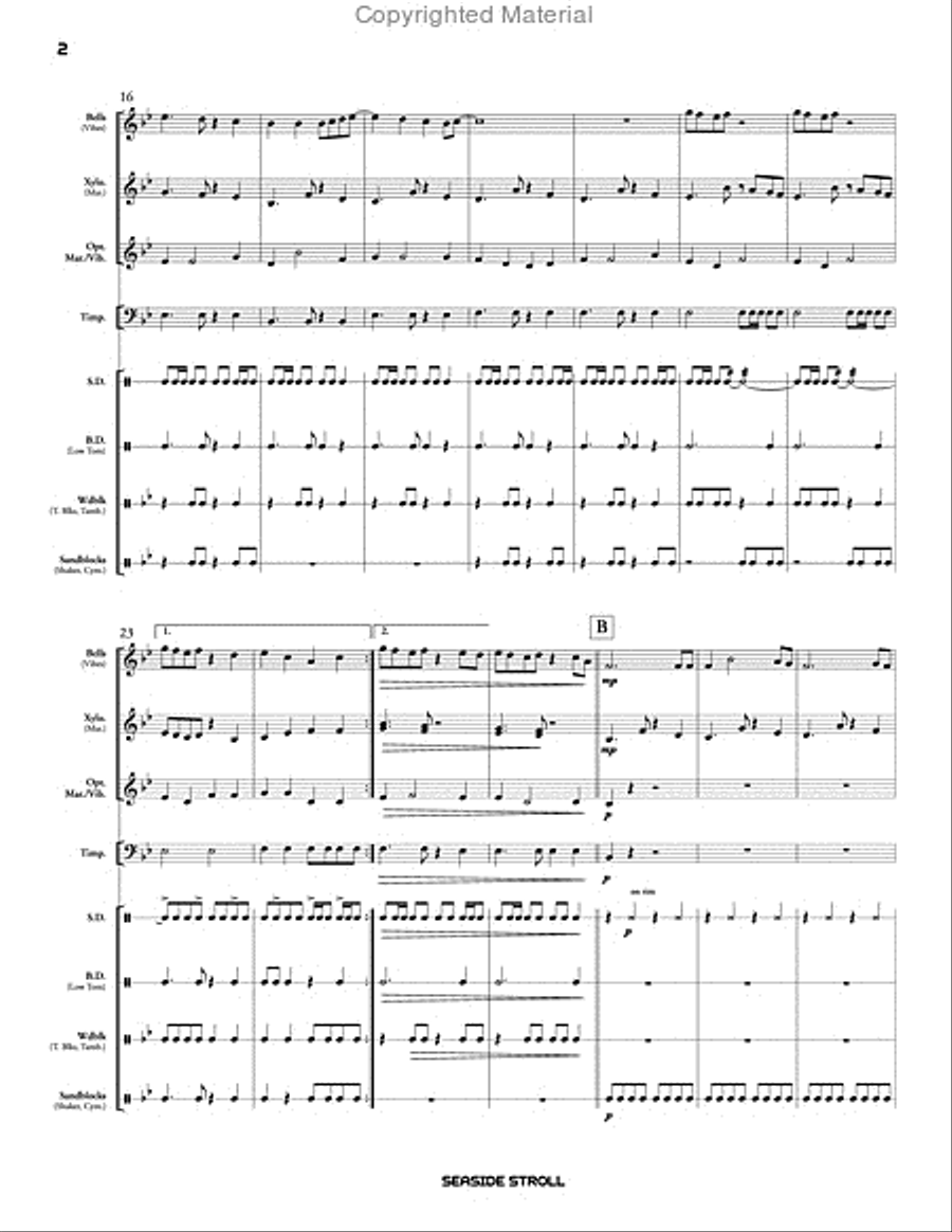Seaside Stroll Seaside Stroll Percussion Ensemble scores gallery preview page 3