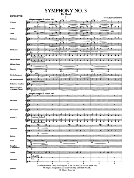 Symphony No. 3 for Band: Score