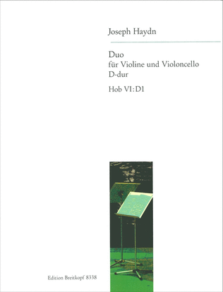 Book cover for Duet Hob VI: D 1 in D major