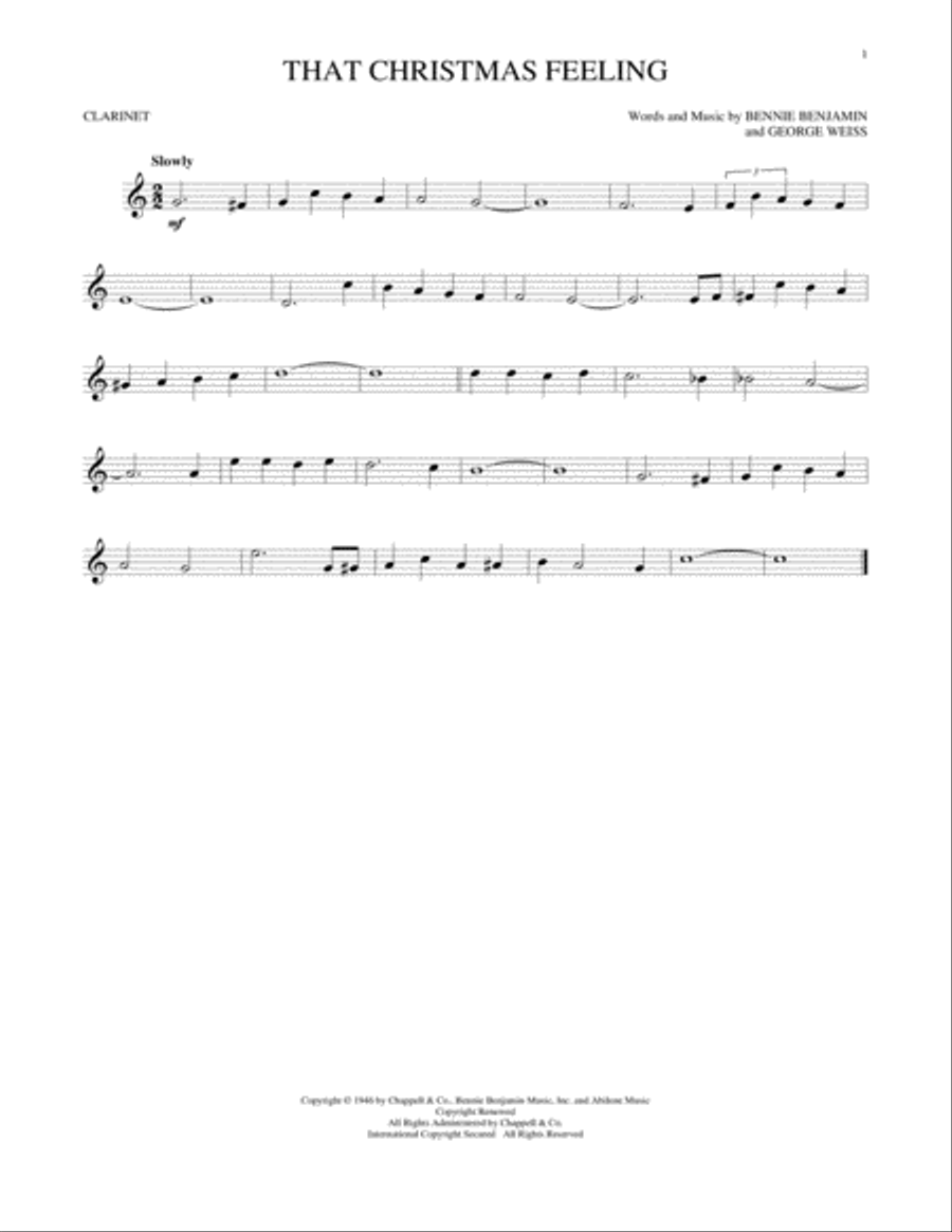 That Christmas Feeling That Christmas Feeling Clarinet Solo scores gallery preview page 1