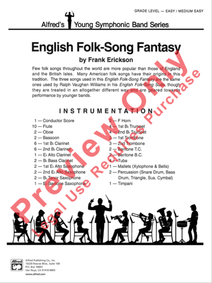 English Folk-Song Fantasy Concert Band scores gallery preview page 2