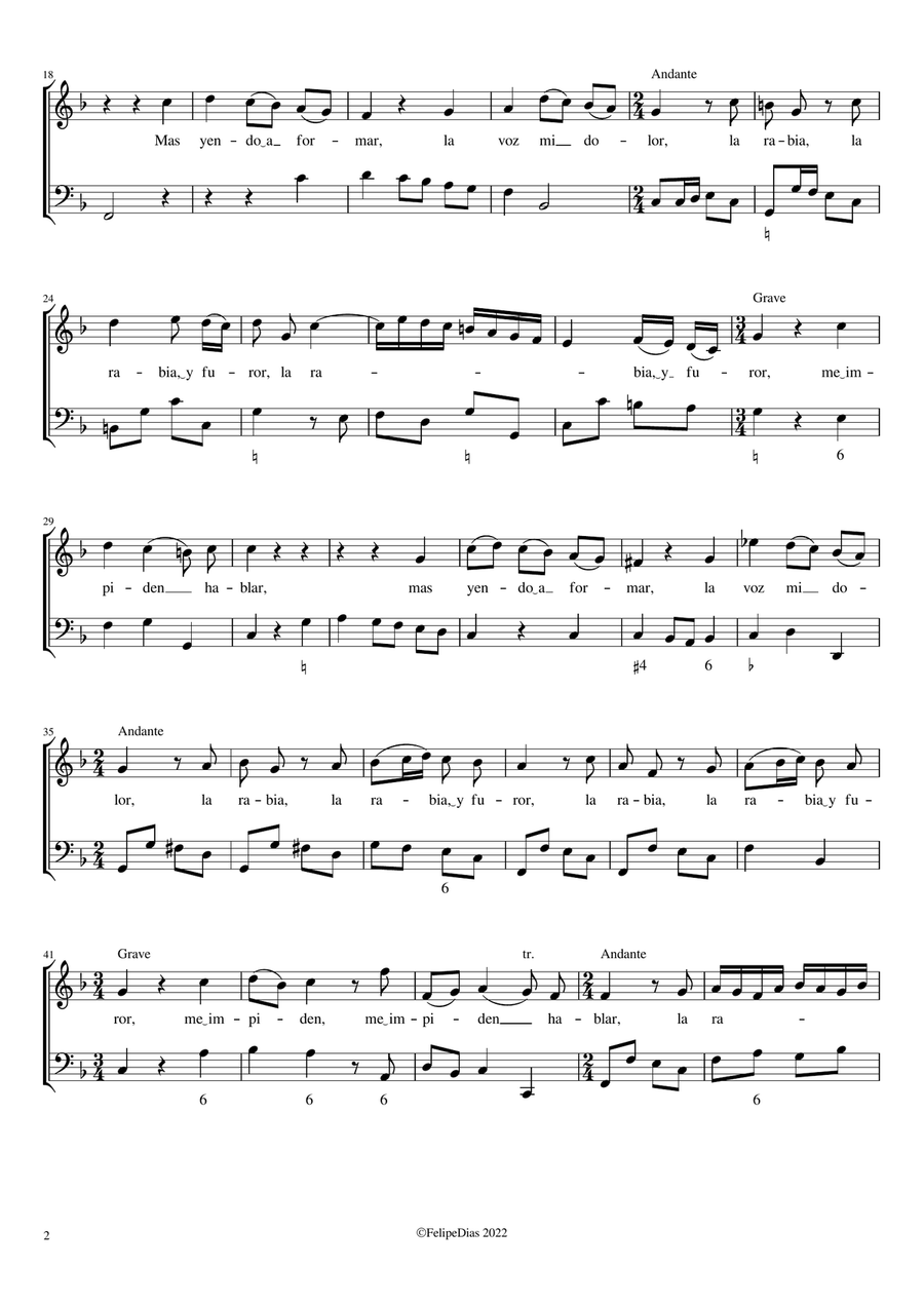 Filis que abrigas en tu pecho hermoso Voice Solo scores gallery preview page 2