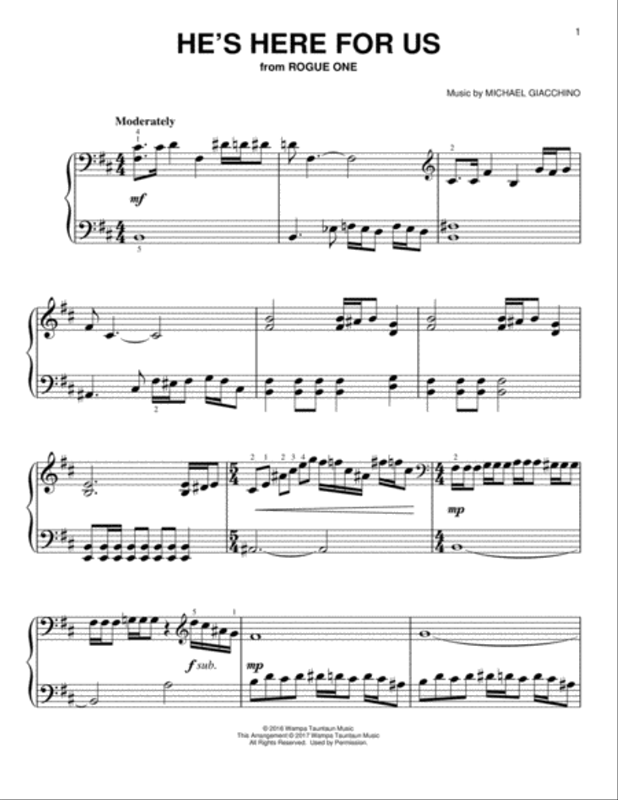 He's Here For Us Easy Piano scores gallery preview page 1