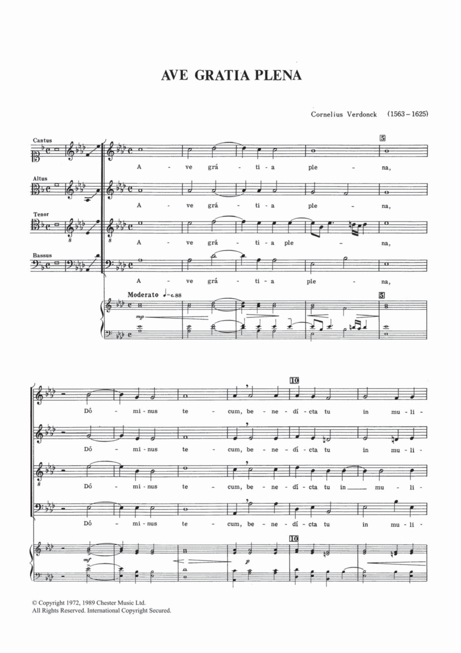 Ave Gratia Plena 4-Part scores gallery preview page 1