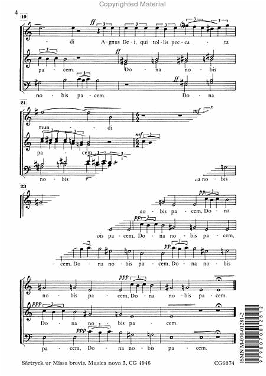 Agnus Dei Agnus Dei 3-Part scores gallery preview page 4
