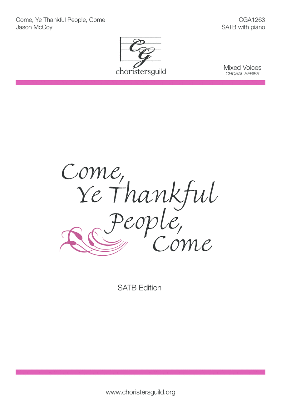 Come, Ye Thankful People, Come (SATB) 4-Part scores gallery preview page 1