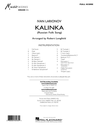 Kalinka (Russian Folk Song) - Conductor Score (Full Score)