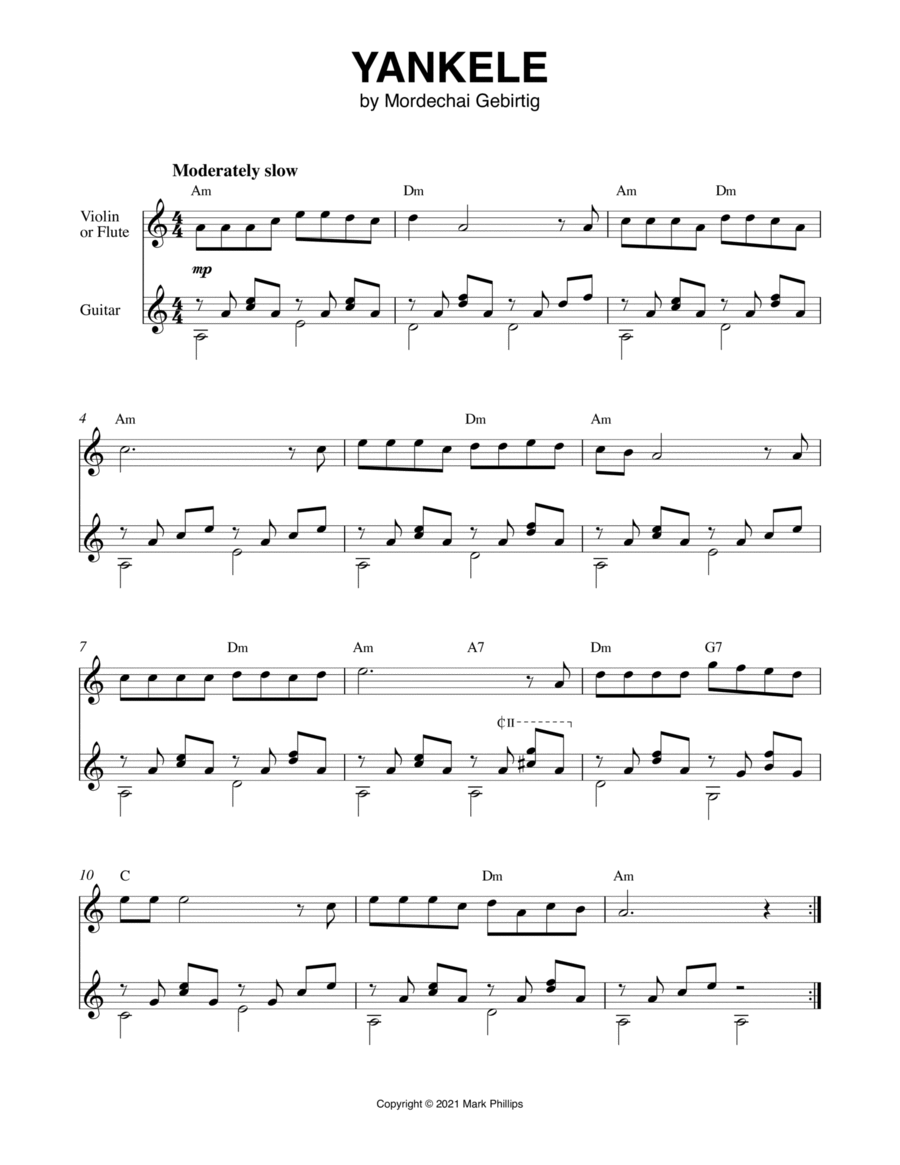 Yankele Yankele String Duet scores gallery preview page 1