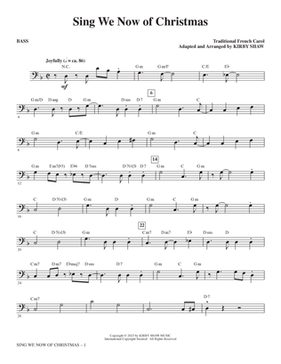 Sing We Now of Christmas (arr. Kirby Shaw) - Bass