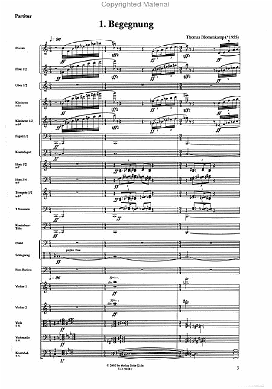 ... zu den zerbrochenen Ziegeln Babels (1998) -Drei Gesänge mit Gedichten von Peter Huchel für Bassbariton und großes Orchester- Orchestra scores gallery preview page 2
