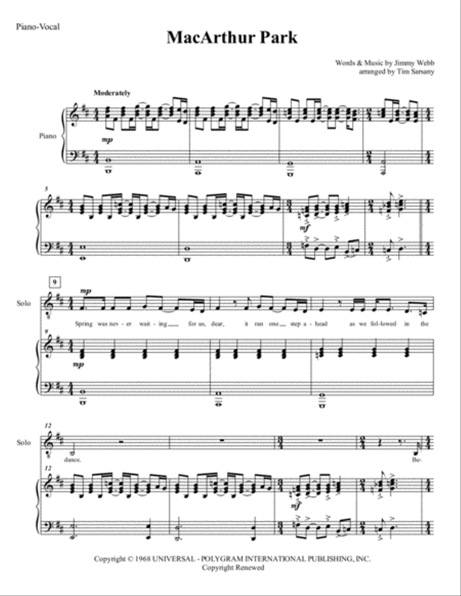 Macarthur Park TTBB scores gallery preview page 1